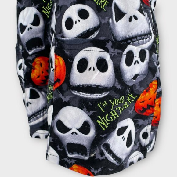 Disney Nightmare Before Christmas Halloween Vintage Wrap Style Scrub Top Small - Picture 7 of 8